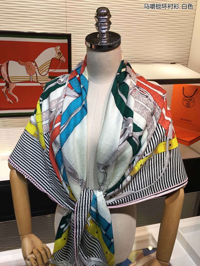 HERMES圍巾 爆款 愛馬仕頂級絲羊絨女絲巾 純手工卷邊 H限量款女方巾  llwj6551
